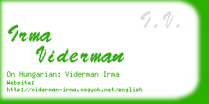 irma viderman business card